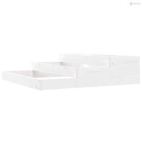 Fehér tömör fenyőfa növénytartó 107x107x27 cm