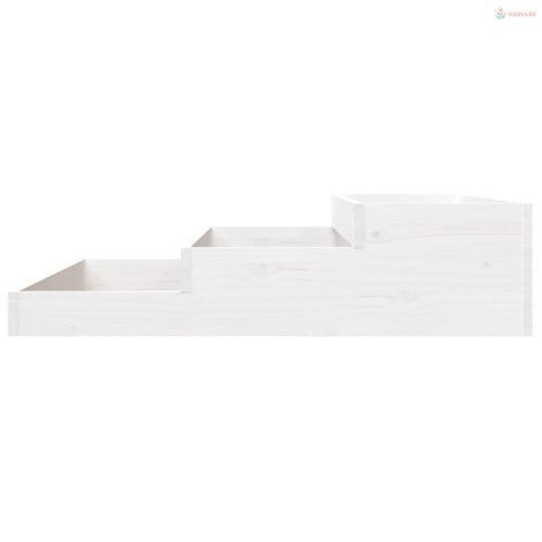 Fehér tömör fenyőfa növénytartó 107x107x27 cm