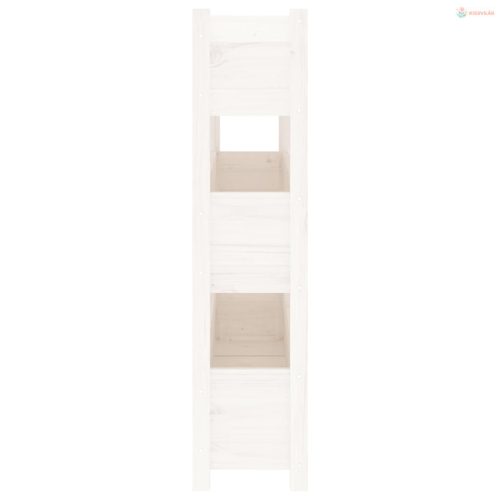 Fehér tömör fenyőfa növénytartó 112 x 25 x 104,5 cm