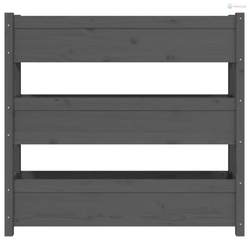 Szürke tömör fenyőfa növénytartó 112 x 25 x 104,5 cm