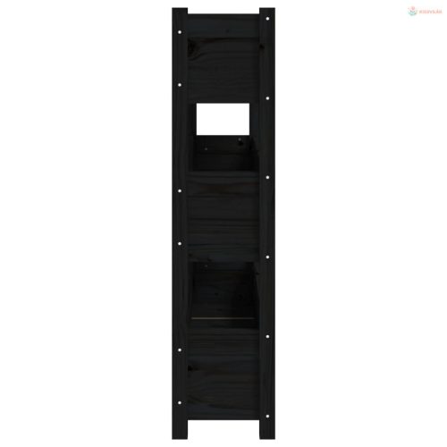 Fekete tömör fenyő növénytartó 112 x 25 x 104,5 cm