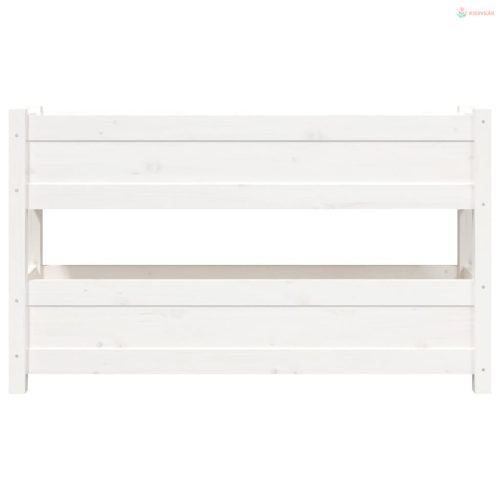 Fehér tömör fenyőfa növénytartó 112x25x66 cm