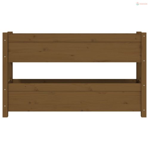 Mézbarna tömör fenyőfa növénytartó 112x25x66 cm