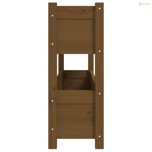 Mézbarna tömör fenyőfa növénytartó 112x25x66 cm