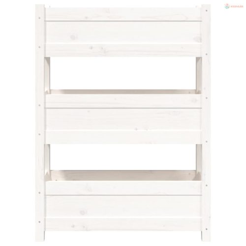 Fehér tömör fenyőfa növénytartó 77x25x104,5 cm