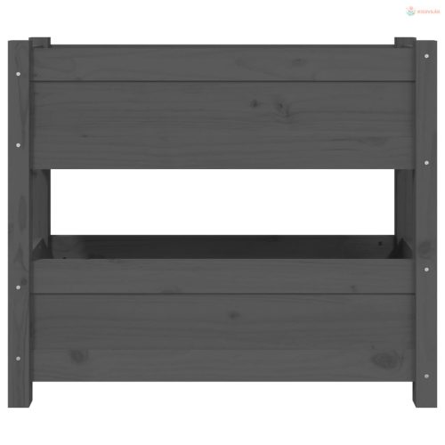 Szürke tömör fenyőfa növénytartó 77 x 25 x 66 cm