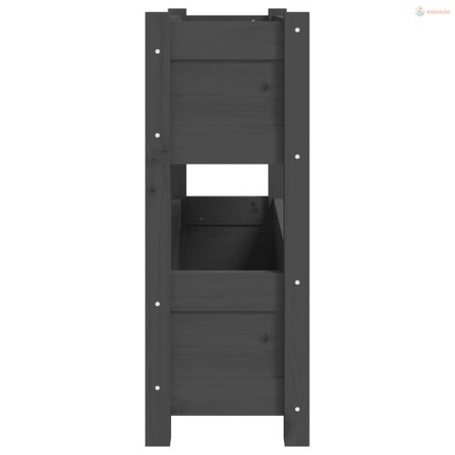 Szürke tömör fenyőfa növénytartó 77 x 25 x 66 cm