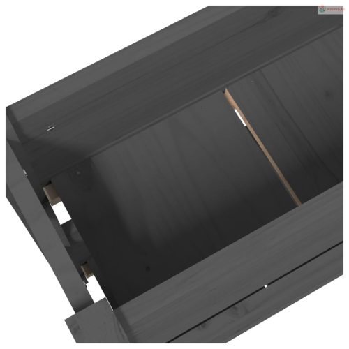 Szürke tömör fenyőfa növénytartó 77 x 25 x 66 cm