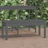 Szürke tömör fenyőfa kerti pad 109x44x45 cm