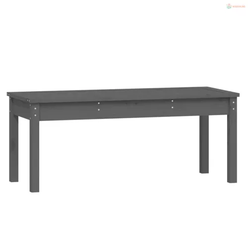 Szürke tömör fenyőfa kerti pad 109x44x45 cm