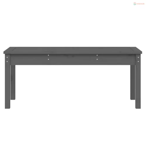 Szürke tömör fenyőfa kerti pad 109x44x45 cm