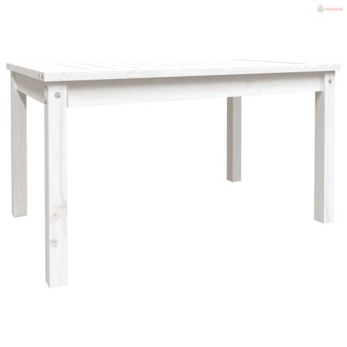 Fehér tömör fenyőfa kerti asztal 82,5x50,5x45 cm