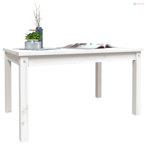 Fehér tömör fenyőfa kerti asztal 82,5x50,5x45 cm