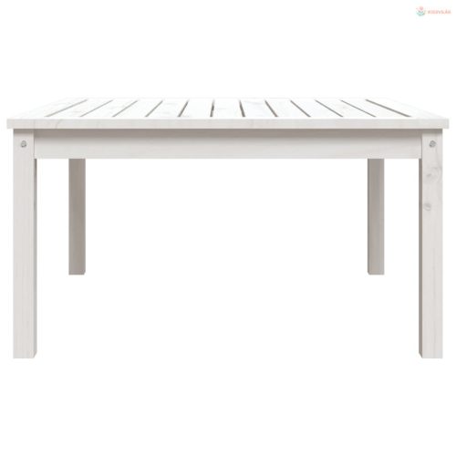 Fehér tömör fenyőfa kerti asztal 82,5x82,5x45 cm