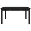 Fekete tömör fenyőfa kerti asztal 82,5 x 82,5 x 45 cm