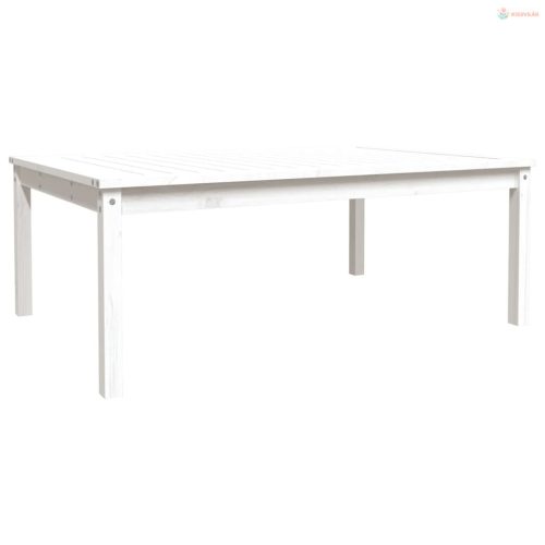 Fehér tömör fenyőfa kerti asztal 121x82,5x45 cm