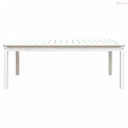 Fehér tömör fenyőfa kerti asztal 121x82,5x45 cm