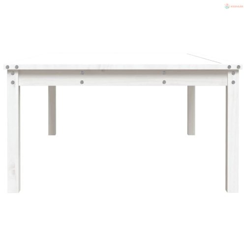 Fehér tömör fenyőfa kerti asztal 121x82,5x45 cm