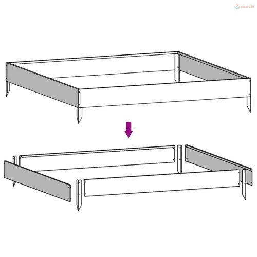 Corten acél kerti magaságyás 100 x 100 x 18,5 cm