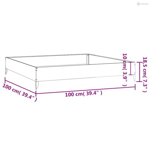 Corten acél kerti magaságyás 100 x 100 x 18,5 cm