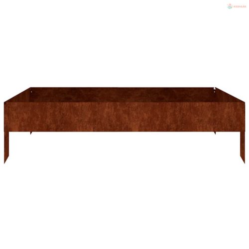 Corten acél kerti magaságyás 100x100x26 cm