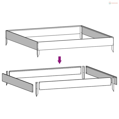 Corten acél kerti magaságyás 100x100x26 cm