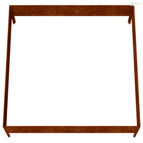 Corten acél kerti magaságyás 100x100x33,5 cm