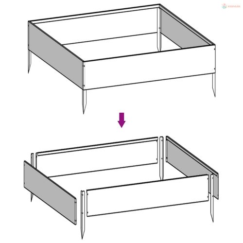 Corten acél kerti magaságyás 100x100x33,5 cm