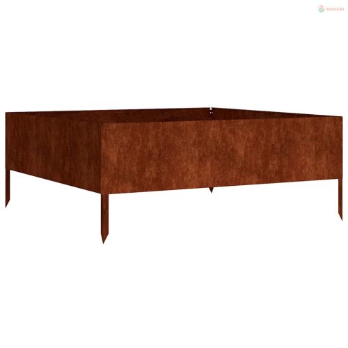 Corten acél kerti magaságyás 100 x 100 x 41 cm