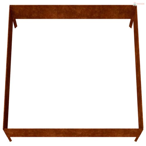Corten acél kerti magaságyás 100 x 100 x 41 cm