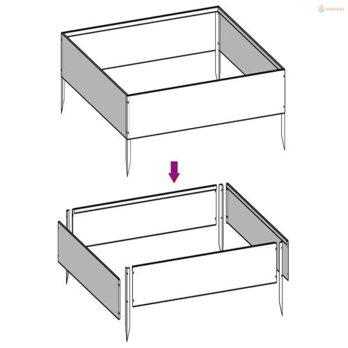 Corten acél kerti magaságyás 100 x 100 x 41 cm