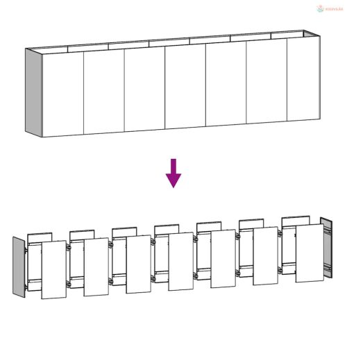 Corten acél kerti magaságyás 280x40x80 cm