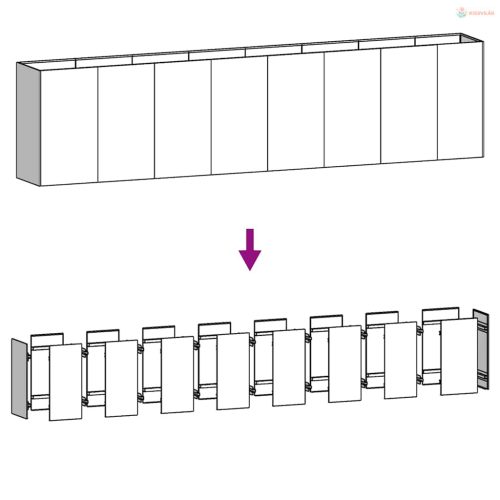 Corten acél kerti magaságyás 360x40x80 cm