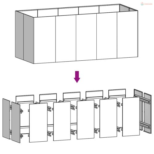 Corten acél kerti magaságyás 200x80x80 cm