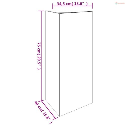 Corten acél kerti növénytartó 40x34,5x75 cm