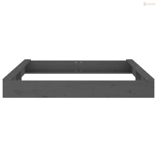 Szürke négyszög alakú tömör fenyőfa homokozó ülésekkel