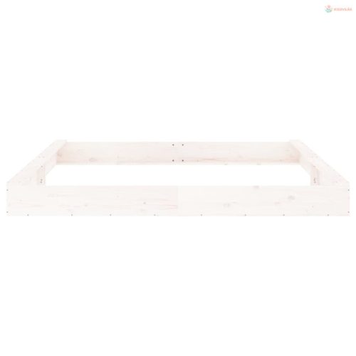 Fehér négyszög alakú tömör fenyőfa homokozó ülésekkel