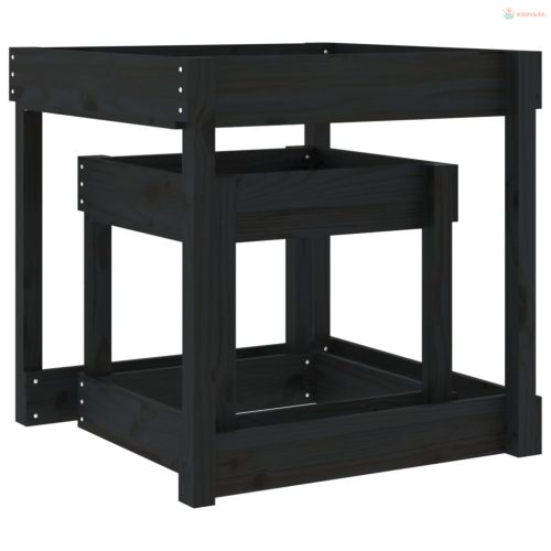 2 db fekete tömör fenyőfa homokozó asztal