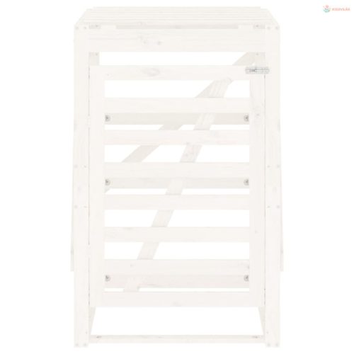 Fehér tömör fenyőfa szemeteskuka tároló 84x90x128,5 cm