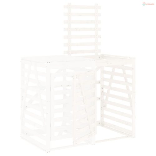 Fehér tömör fenyőfa szemeteskuka tároló hosszabbító