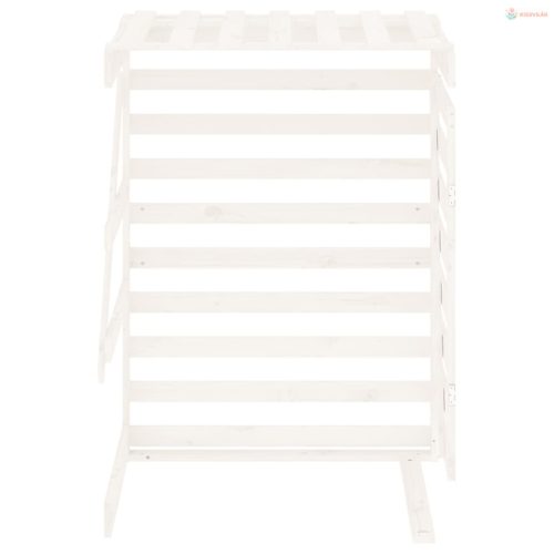 Fehér tömör fenyőfa szemeteskuka tároló hosszabbító