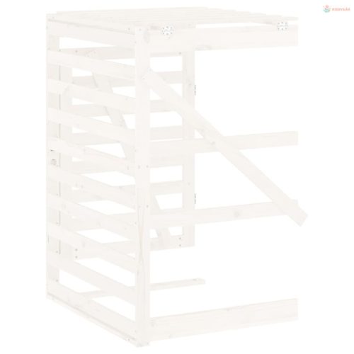 Fehér tömör fenyőfa szemeteskuka tároló hosszabbító