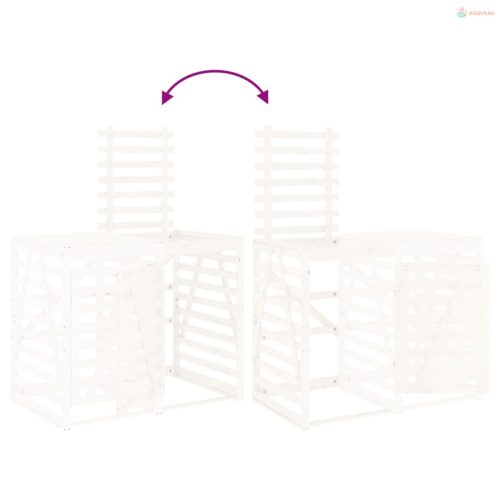 Fehér tömör fenyőfa szemeteskuka tároló hosszabbító