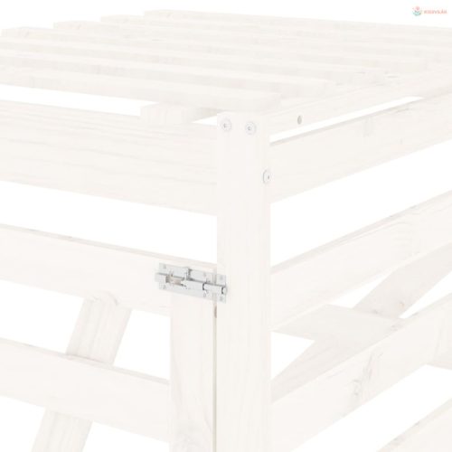 Fehér tömör fenyőfa szemeteskuka tároló hosszabbító