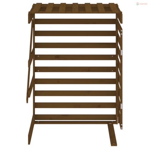 Mézbarna tömör fenyőfa szemeteskuka tároló hosszabbító