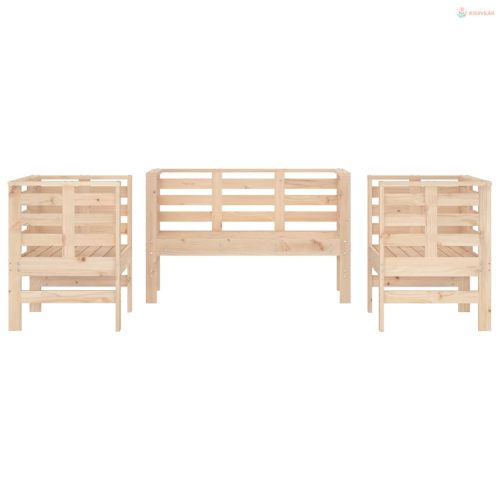 3 részes tömör fenyőfa kerti ülőgarnitúra