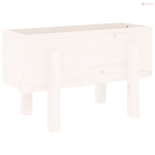 Fehér tömör fenyő kerti növénytartó 62 x 30 x 38 cm