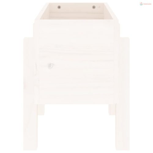 Fehér tömör fenyő kerti növénytartó 62 x 30 x 38 cm