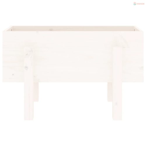 Fehér tömör fenyő kerti növénytartó 62 x 30 x 38 cm