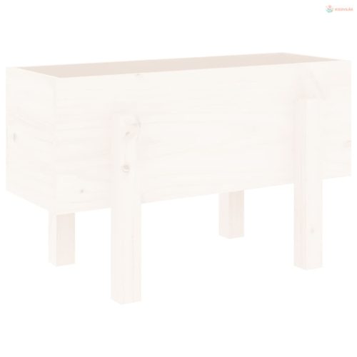 Fehér tömör fenyő kerti növénytartó 62 x 30 x 38 cm